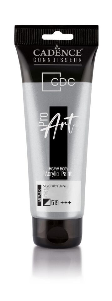 PROART HEAVY BODY  METALİK ULTRA PARLAK AKRİLİK BOYA PRD-519 GÜMÜŞ 120ML