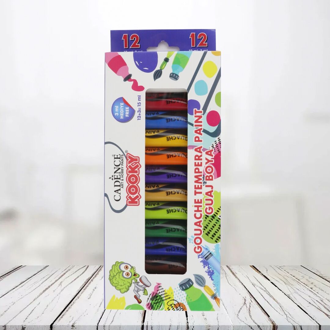 CADENCE KOOKY GUAJ BOYA ( TEMPERA ) 12'Lİ SET 15ML