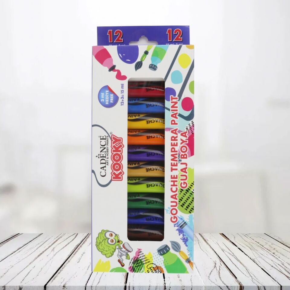 CADENCE KOOKY GUAJ BOYA ( TEMPERA ) 12'Lİ SET 15ML