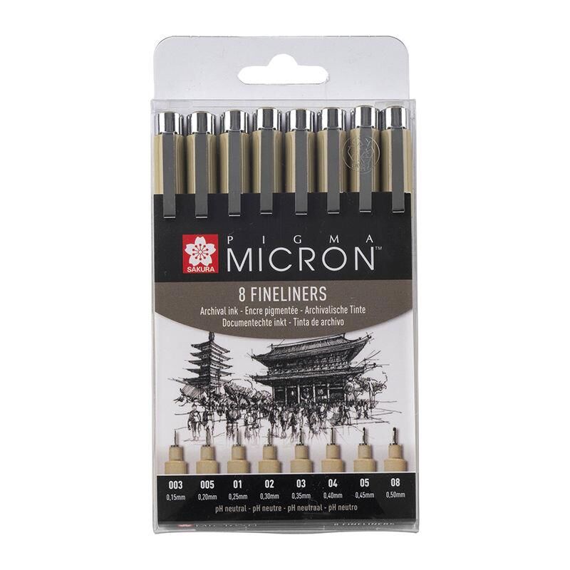SAKURA PIGMA MICRON SİYAH SET 8'Lİ