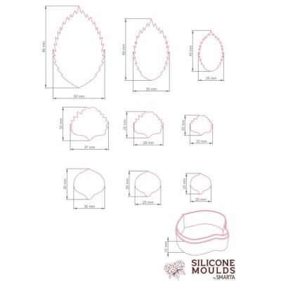 Smarta Silikon Kalıp  - Ortanca Hydrangea Leaves Cutter Set