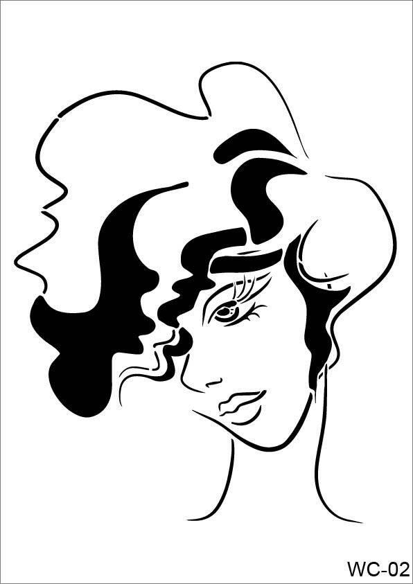 KADIN SİLÜET STENCIL WC02 21X29