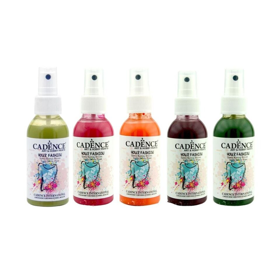 CADENCE SPREY KUMAŞ BOYASI 100ML 5Lİ SET