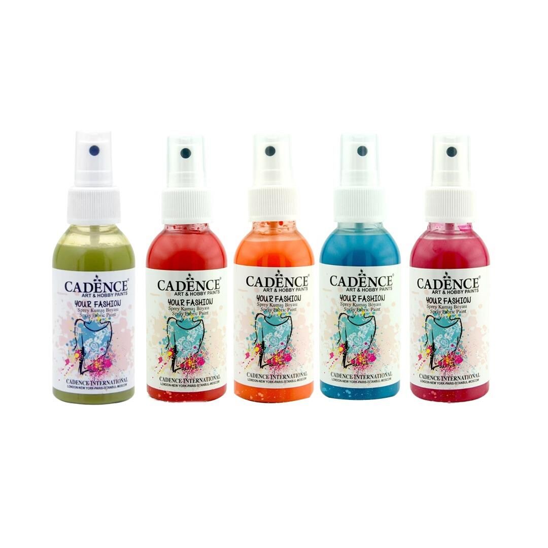 CADENCE SPREY KUMAŞ BOYASI 100ML 5Lİ SET