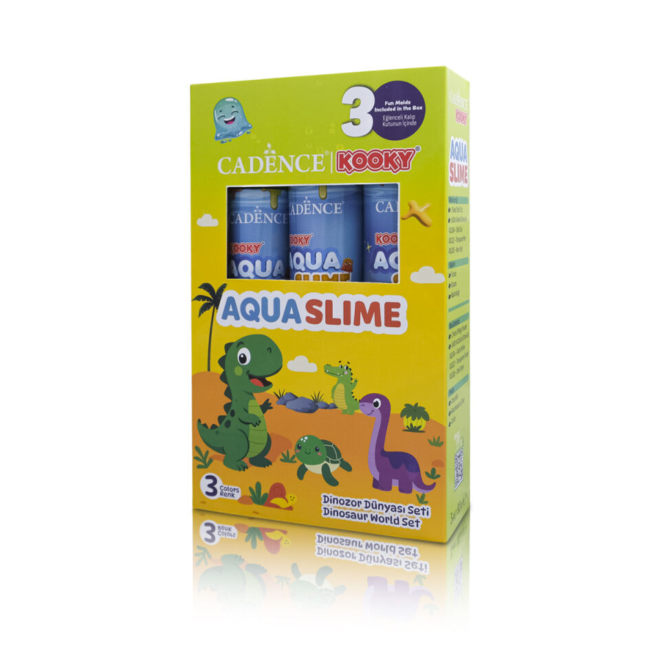 KOOKY AQUASLIME DİNAZOR DÜNYASI SETİ 3X90ML