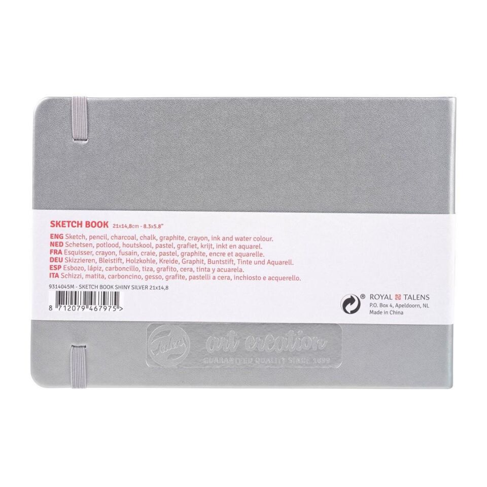 TAC SKETCHBOOK SHINY SILVER 21X15 140GR