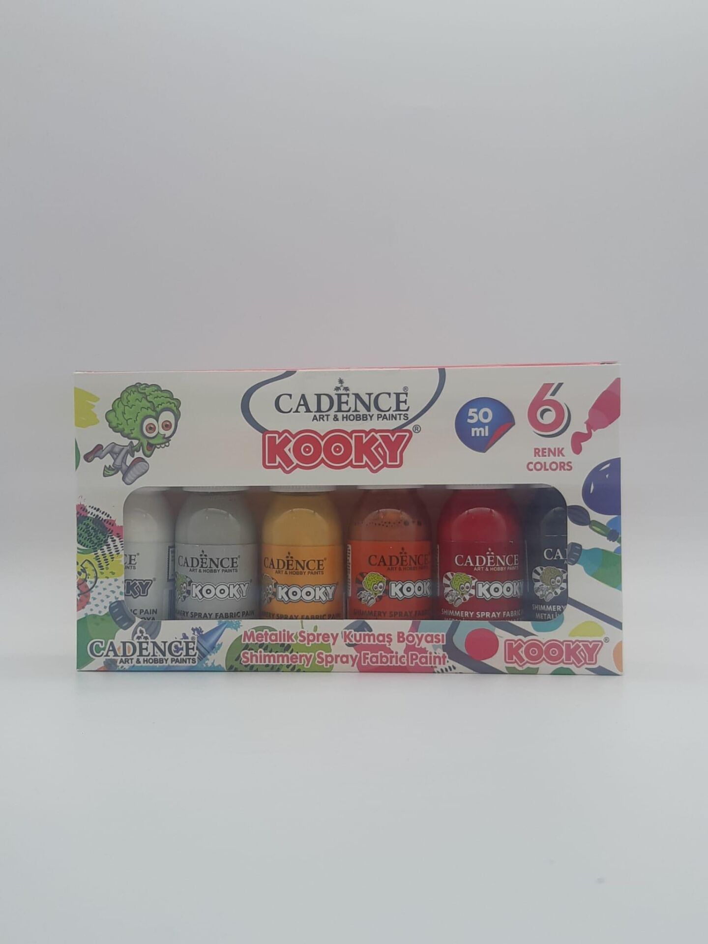 CADENCE KOOKY SPREY KUMAŞ METALİK BOYA 6'LI 50ML