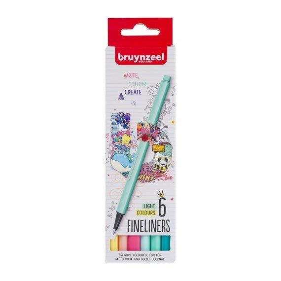 BRUYNZEEL FINELINER 0.4 MM SET 6 RENK (PASTEL TONLAR)