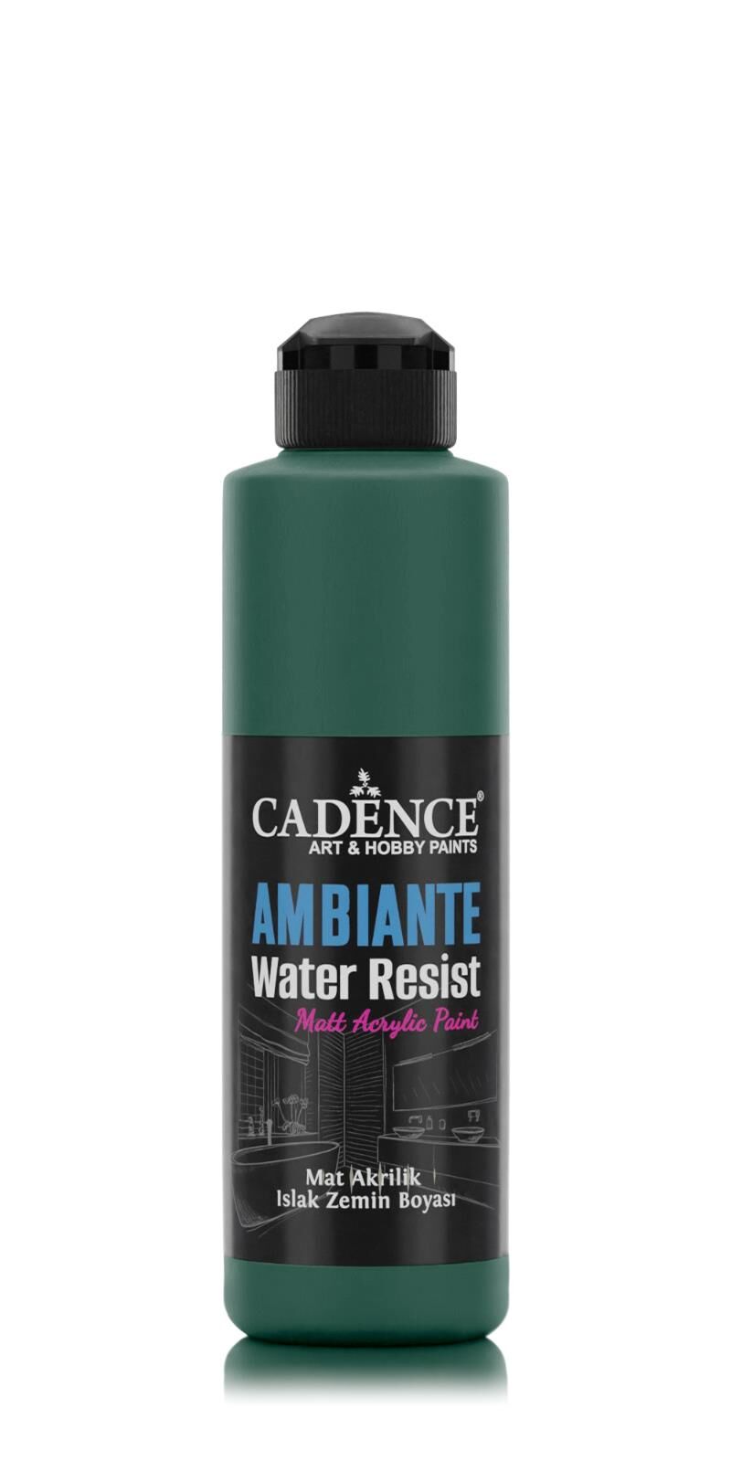 AMBIENTE ISLAK ZEMİN BOYASI AW-14 ZÜMRÜT 250ML + KATALİZÖR 10GR