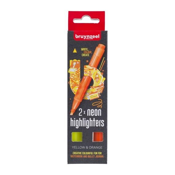 BRUYNZEEL HIGHLIGHTER SET YELLOW/ORANGE - FLORESAN KALEM SETİ SARI/TURUNCU