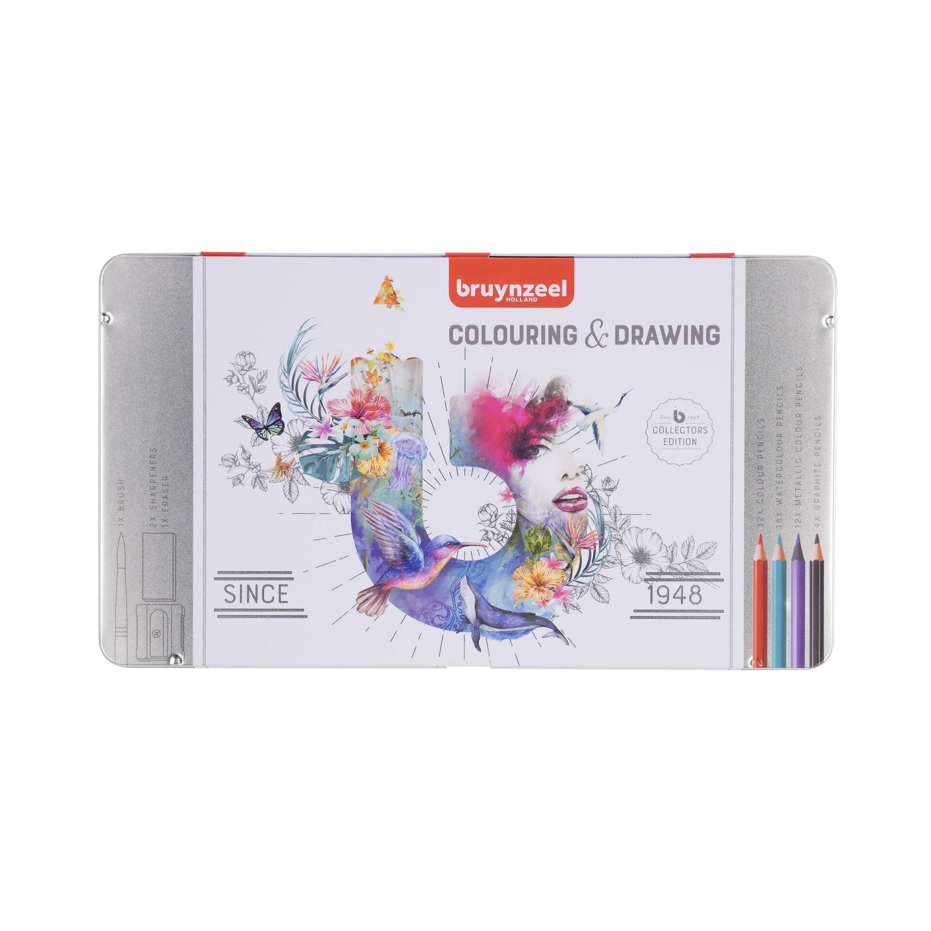 BRUYNZEEL 70'Lİ DRAWING KURU/SULU KALEM BOYA SETİ (METALİK. DERECELİ KARMA)
