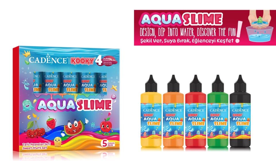 KOOKY AQUASLIME TATLI MEYVELER SETİ 5X90ML