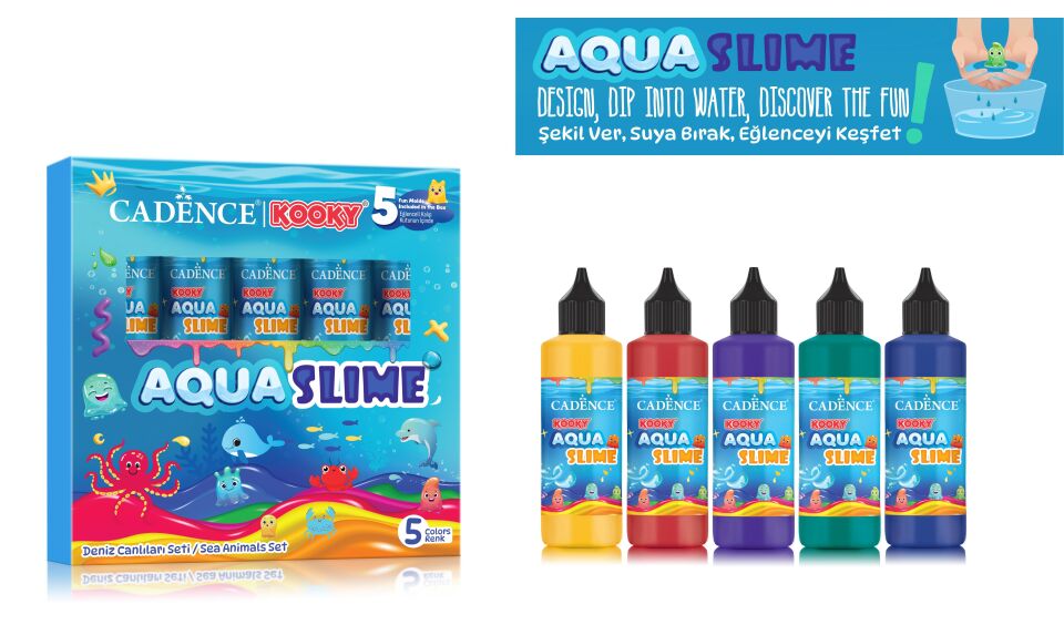 KOOKY AQUASLIME DENİZ CANLILARI SETİ 5X90ML