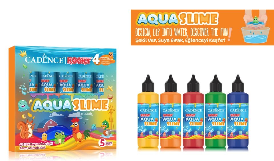 KOOKY AQUASLIME ÇİFTLİK HAYVANLARI SETİ 5X90ML