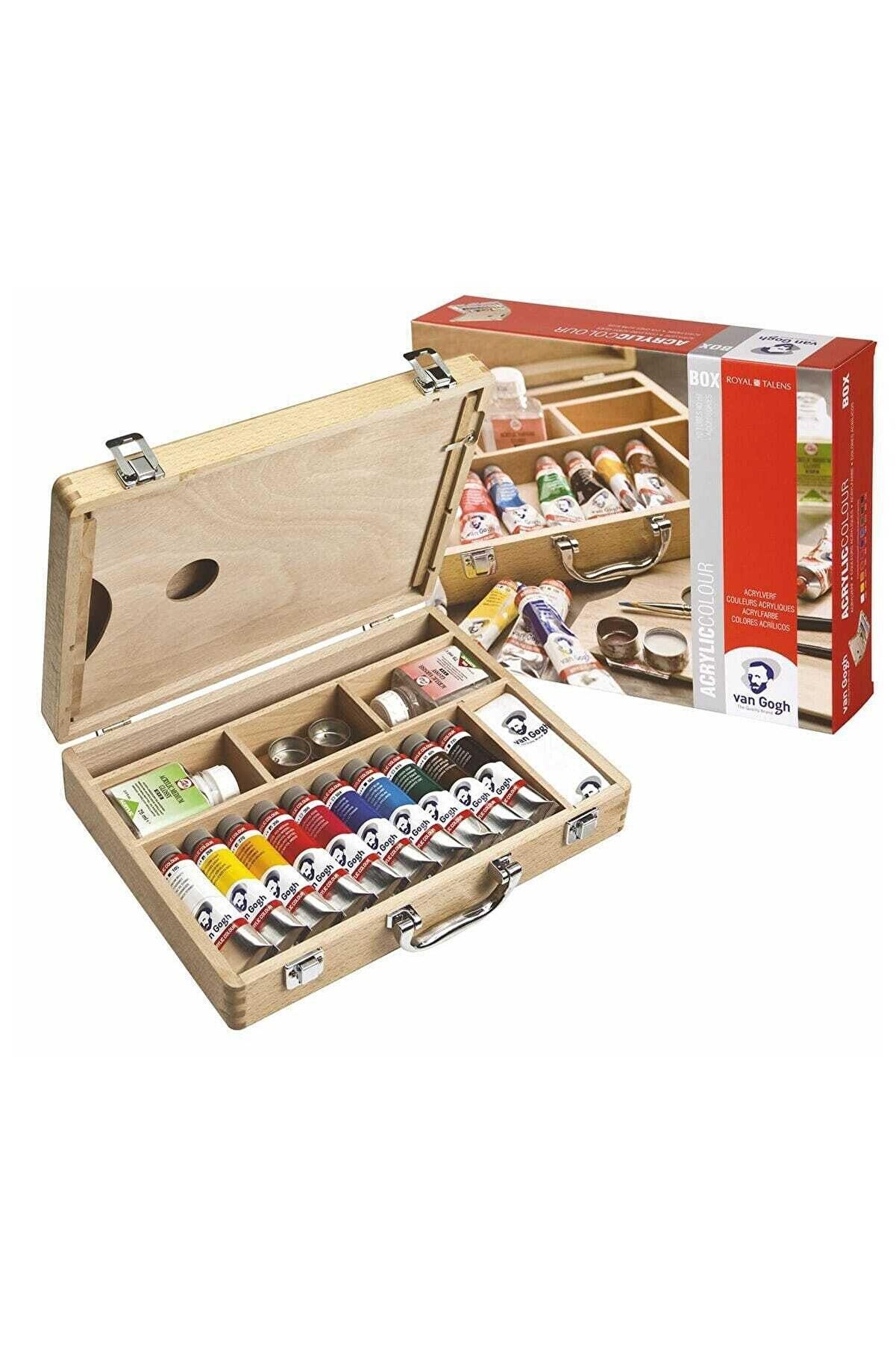 VAN GOGH  AKRİLİK BOYA BASIC BOX 10 RENK 40 ML. TÜP (AHŞAP KUTU)