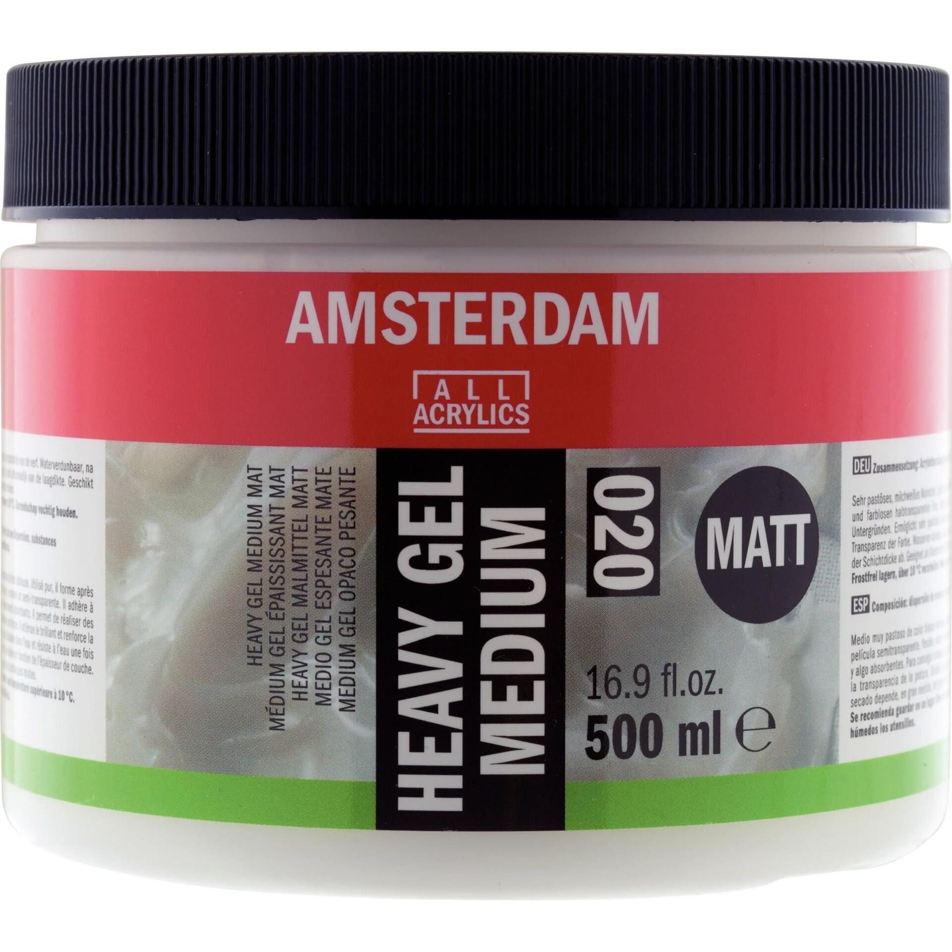 AMSTERDAM HEAVY GEL MEDIUM MATT 020 500ML