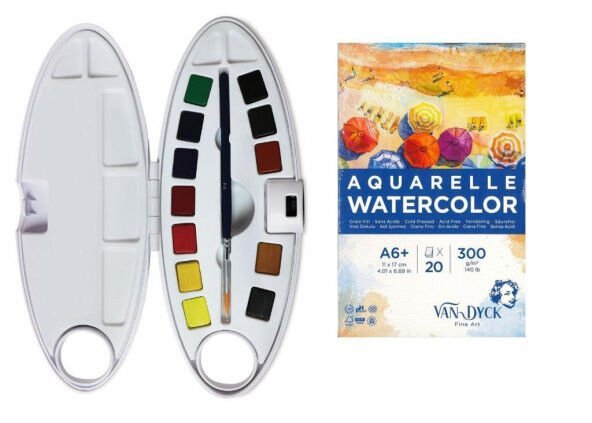 PEBEO WATERCOLOR 12Lİ SET 300101+A6 VAN DYCK VD10009 S.BOYA DEFTER HEDİYELİ