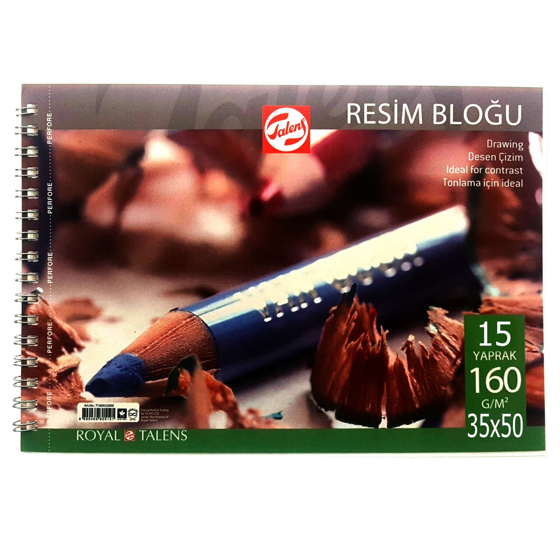 TALENS RESİM DEFTERİ 35 x 50 - 160 GR - 15 YP - SPİRALLİ