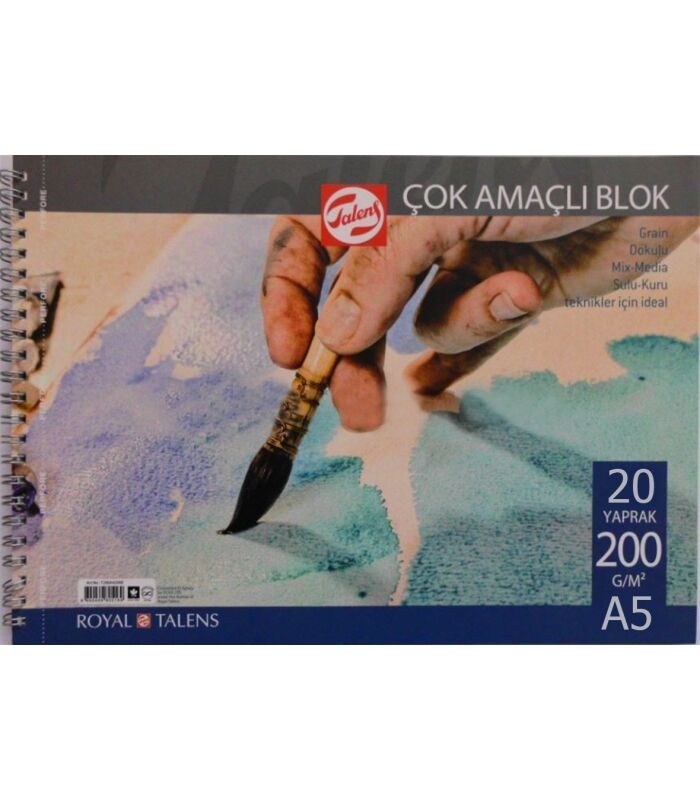 TALENS ÇOK AMAÇLI RESİM BLOĞU A5 - 200 GR - 20 YP - SPİRALLİ
