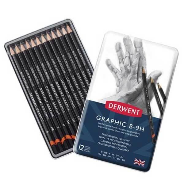 DERWENT GRAPHIC PENCIL HARD 12'Lİ METAL KUTU (TECHNICAL)
