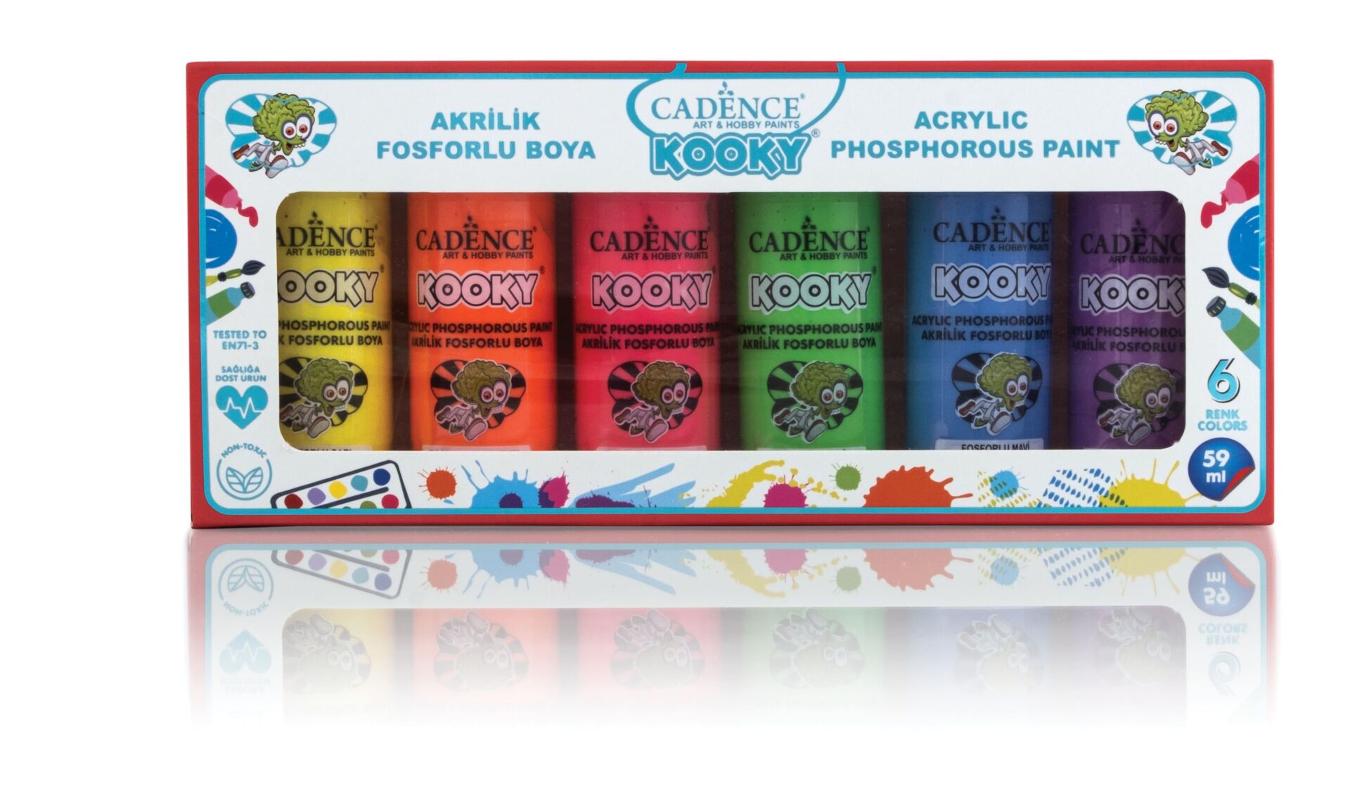 CADENCE KOOKY AKRİLİK BOYA FOSFORLU SET1 6X59ML
