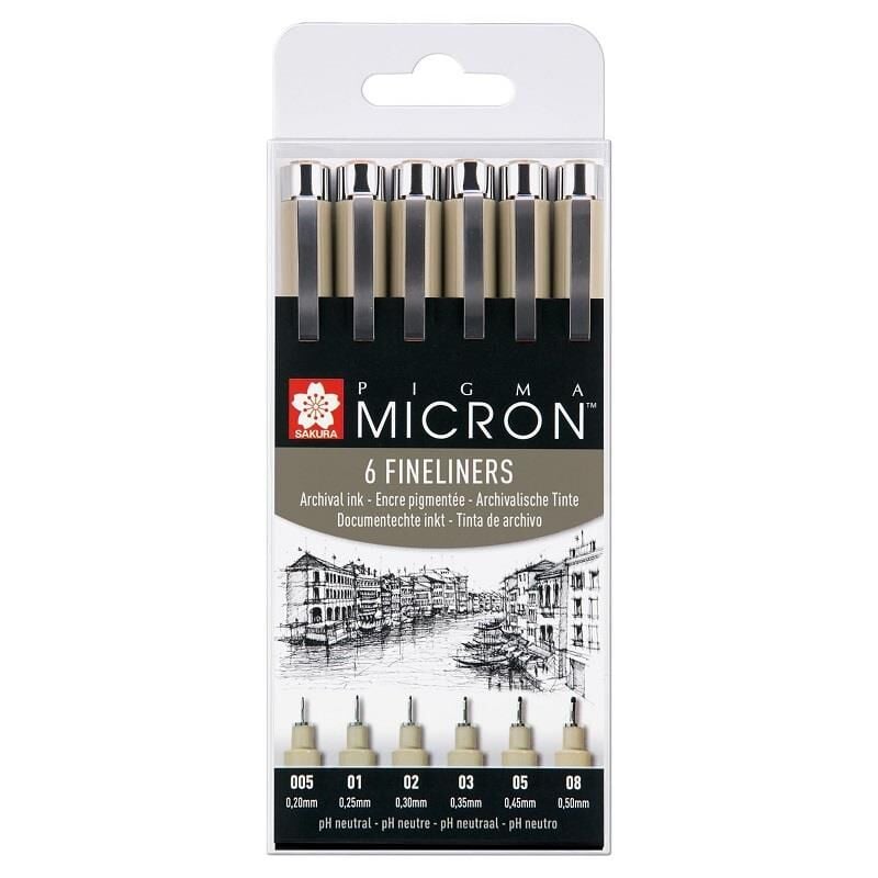 SAKURA PIGMA MICRON SİYAH SET 6'LI