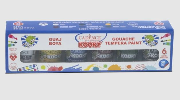 CADENCE KOOKY GUAJ BOYA ( TEMPERA ) 6'LI  SET 30ML