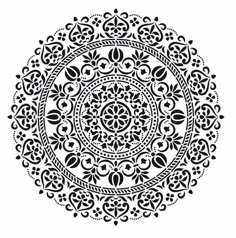 HD109 Damask Home Dekor Stencil 45x45