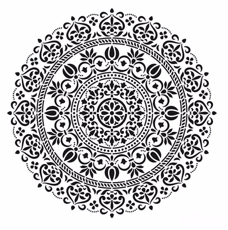 HD109 Damask Home Dekor Stencil 45x45