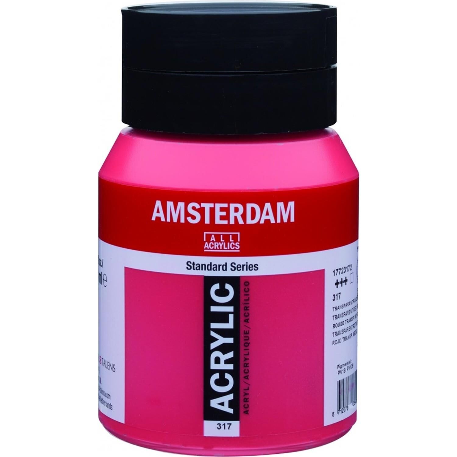 AMSTERDAM STANDART AKRİLİK 500 ML. TRANSP.RED MED