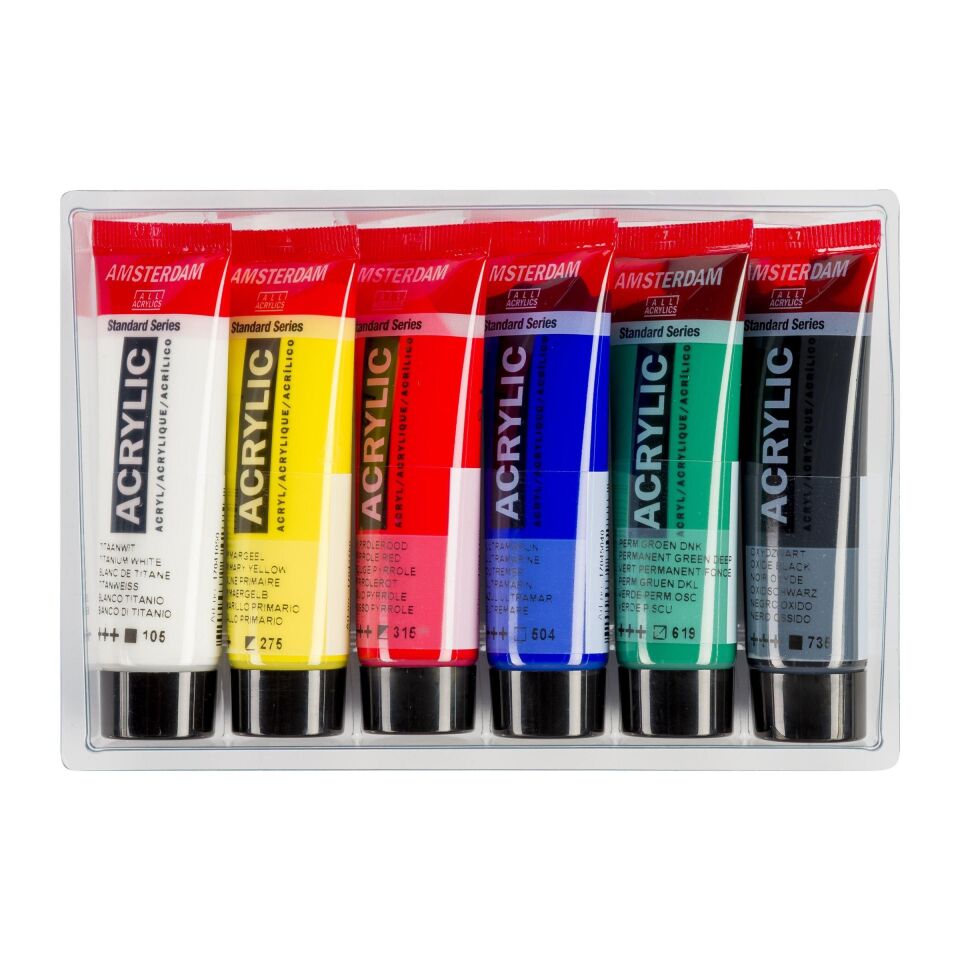 AMSTERDAM AKRİLİK BOYA SETİ 6 X 20 ML GENERAL