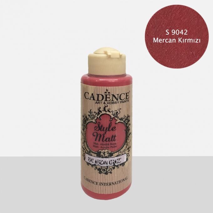 STYLE MAT AKRİLİK BOYA S-9042 MERCAN KIRMIZI 120ML
