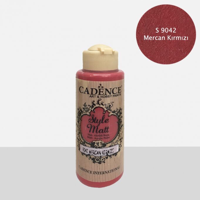 STYLE MAT AKRİLİK BOYA S-9042 MERCAN KIRMIZI 120ML